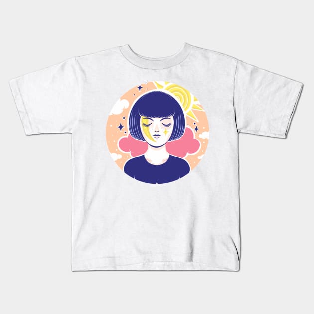 Eclipse girl Kids T-Shirt by Paolavk